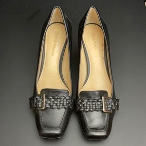 Enzo Angioloni black leather loafers. Size 5 1/2